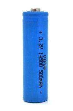 Аккумулятор Vipow 14500 LiFePO4 1шт. (IFR14500-500mAhTT) H00000306791 фото