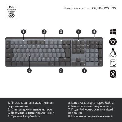 Клавіатура Logitech бездротова (920-010757) H00000239394 фото