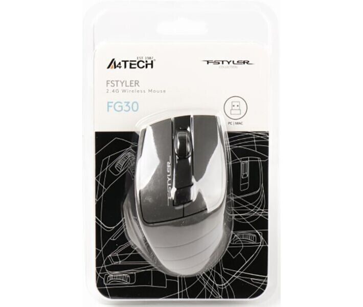 Мышь A4Tech беспроводная (FG30 (Grey)) H00000075718 фото