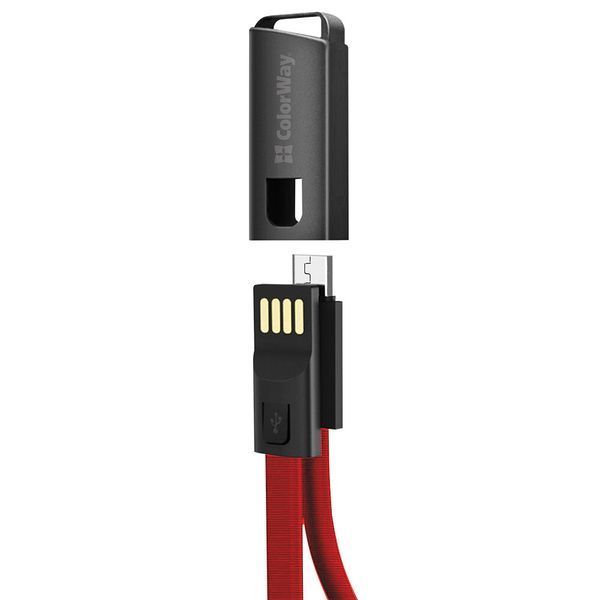 Кабель ColorWay USB Type A - Micro-USB 0.22 м (CW-CBUM022-RD) H00000204091 фото