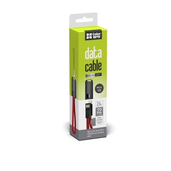 Кабель ColorWay USB Type A - Micro-USB 0.22 м (CW-CBUM022-RD) H00000204091 фото
