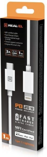 Кабель REAL-EL USB Type C - Apple Lightning 1 м (EL123500057) H00000204130 фото