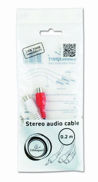 Кабель Cablexpert mini-jack 3.5 мм - 2*RCA 0.2 м (CCA-406) H00000179932 фото