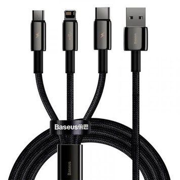 Кабель BASEUS USB Type A - Micro-USB USB Type C Apple Lightning 1.5 м (CAMLTWJ-01) H00000180319 фото