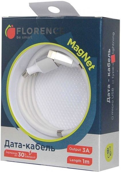 Кабель Florence USB Type A - Apple Lightning 1 м USB 2.0 (FL-2202-WL) H00000184648 фото