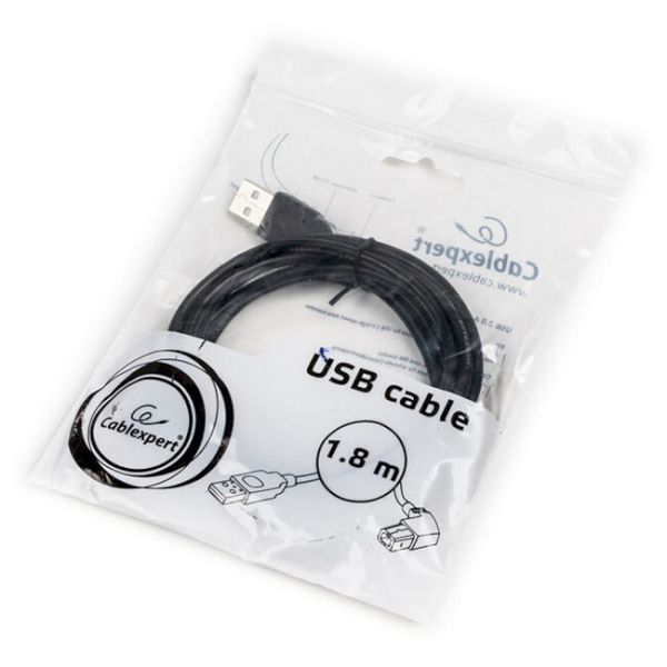 Кабель Cablexpert USB Type A - USB Type B 1.8 м USB 2.0 (CCP-USB2-AMBM90-6) H00000180035 фото