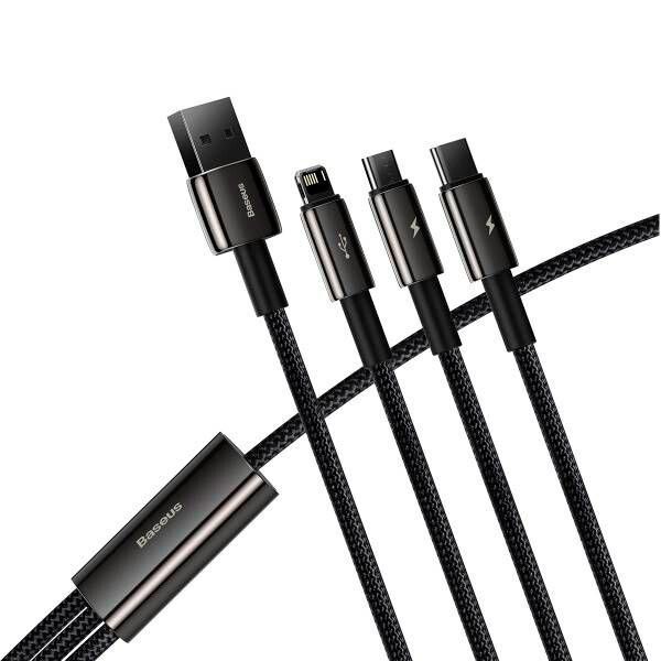 Кабель BASEUS USB Type A - Micro-USB USB Type C Apple Lightning 1.5 м (CAMLTWJ-01) H00000180319 фото