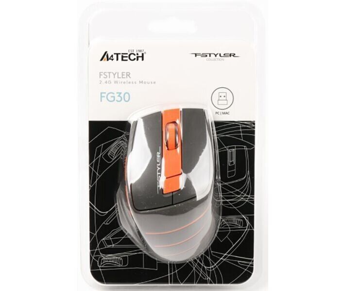 Мышь A4Tech беспроводная (FG30 (Orange)) H00000075720 фото
