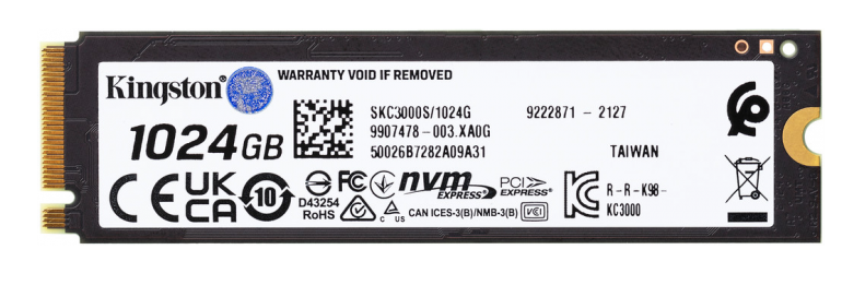 SSD диск Kingston KC3000 1ТБ PCIe 4.0 x4 М.2 2280 TLC (SKC3000S/1024G) H00000138288 фото