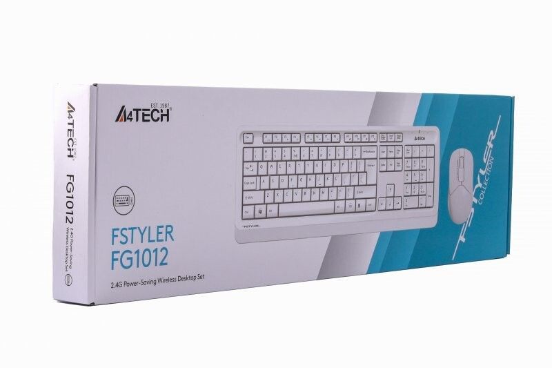 Клавіатура + миша A4Tech бездротова (FG1012 (White)) H00000174813 фото