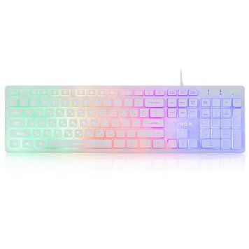 Клавиатура Vinga игровая проводная (KB410 White) H00000176646 фото