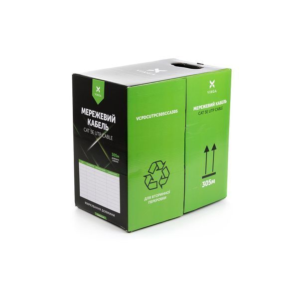 Кабель вита пара Vinga UTP Cat 5e PVC 4 х 2 х 0,50 (VCPDCUTPC505CCA305) H00000225702 фото