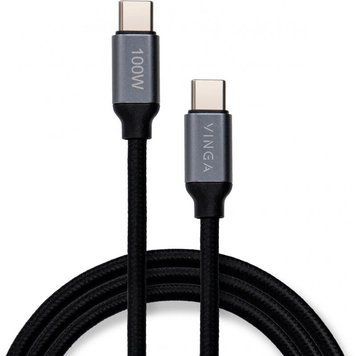 Кабель Vinga USB Type C - USB Type C 1 м (VCPCTC100BK) H00000204181 фото
