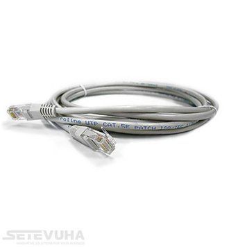 Патч корд Kingda UTP Cat. 5e 5 м PVC Сірий (KD-PAUT3500GY) H00000033162 фото