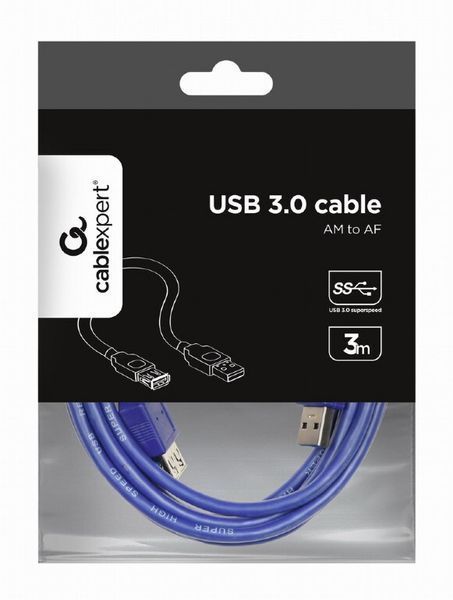 Кабель Cablexpert USB Type A - USB Type A 3 м USB 3.0 (USB 3.1 Gen 1) (CCP-USB3-AMAF-10) H00000180045 фото