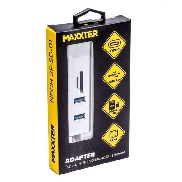 USB-хаб Maxxter (NECH-2P-SD-01) H00000344212 фото