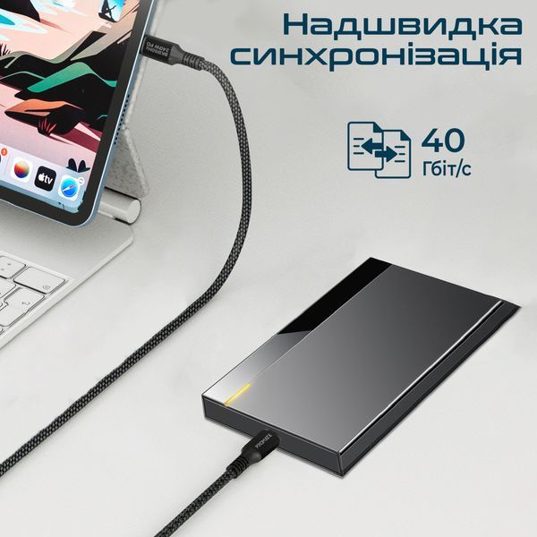 Кабель Promate (powerbolt240-1m.black) H00000448539 фото