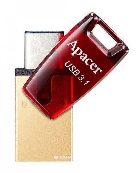 Флеш память USB Apacer AH180 32ГБ USB Type-C USB 3.1 (AP32GAH180R-1) H00000175726 фото