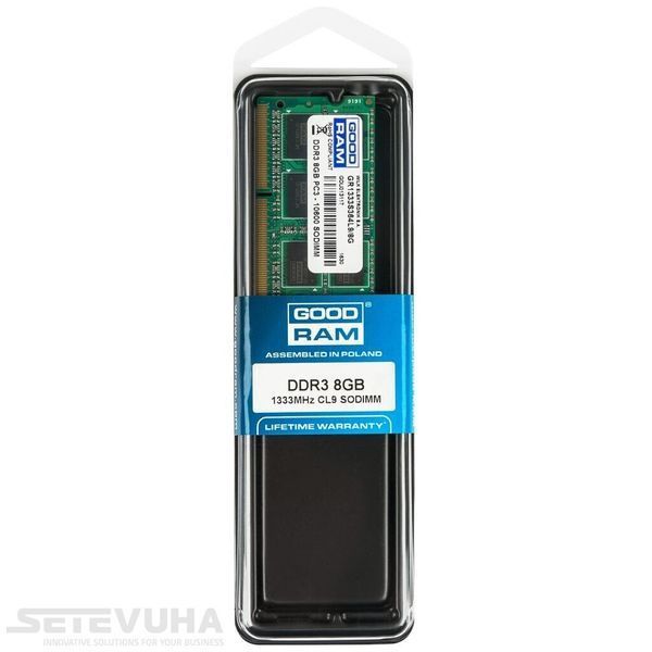 Оперативна пам'ять GOODRAM SO-DIMM DDR3 8ГБ (GR1333S364L9/8G) H00000042531 фото