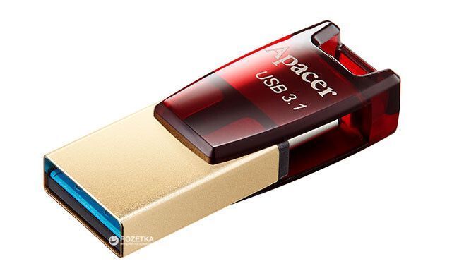 Флеш память USB Apacer AH180 32ГБ USB Type-C USB 3.1 (AP32GAH180R-1) H00000175726 фото