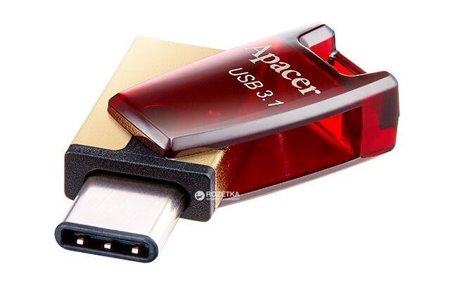 Флеш память USB Apacer AH180 32ГБ USB Type-C USB 3.1 (AP32GAH180R-1) H00000175726 фото