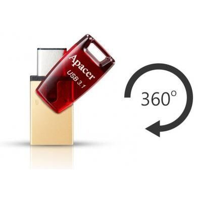 Флеш память USB Apacer AH180 64ГБ USB Type-C USB 3.1 (AP64GAH180R-1) H00000175727 фото