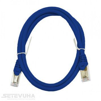Патч корд L&W ELECTRONICAL S/FTP Cat. 6a 1 м PVC Синій (PC005-C6A-100BL) H00000014355 фото