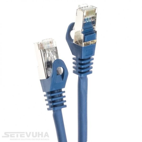 Патч корд L&W ELECTRONICAL S/FTP Cat. 6a 1 м PVC Синій (PC005-C6A-100BL) H00000014355 фото