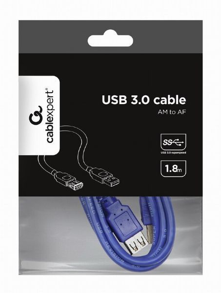 Кабель Cablexpert USB Type A - USB Type A 1.8 м USB 3.0 (USB 3.1 Gen 1) (CCP-USB3-AMAF-6) H00000485395 фото