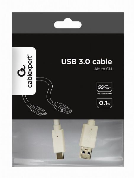 Кабель Cablexpert USB Type A - USB Type C 0.1 м USB 3.0 (USB 3.1 Gen 1) (CCP-USB3-AMCM-W-0.1M) H00000180054 фото
