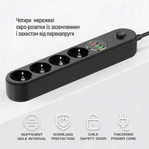 Сетевой фильтр ColorWay (CW-CHE44PDB) H00000440589 фото