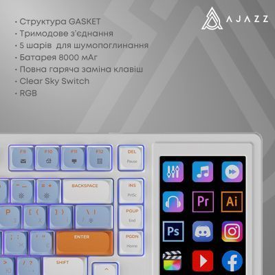 Клавіатура Ajazz (AKP815-R-WBO) H00000486303 фото