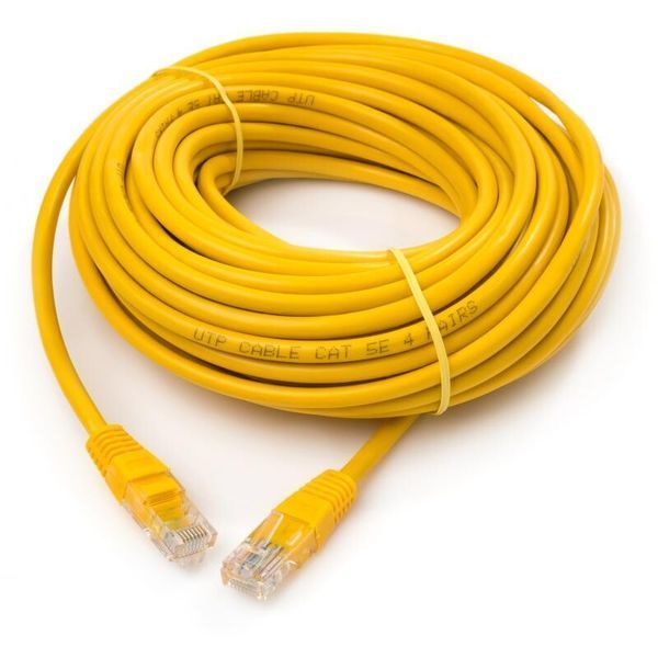 Патч корд Vinga UTP Cat. 5e 15 м PVC Жовтий (VCPPCCCS15Y) H00000159133 фото