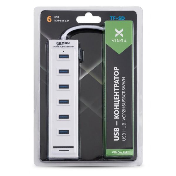 USB-хаб Vinga (VCP2H6USBCRSWWH) H00000176949 фото