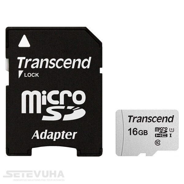 Карта памяти Transcend 300S microSD 16ГБ (TS16GUSD300S-A) H00000038388 фото
