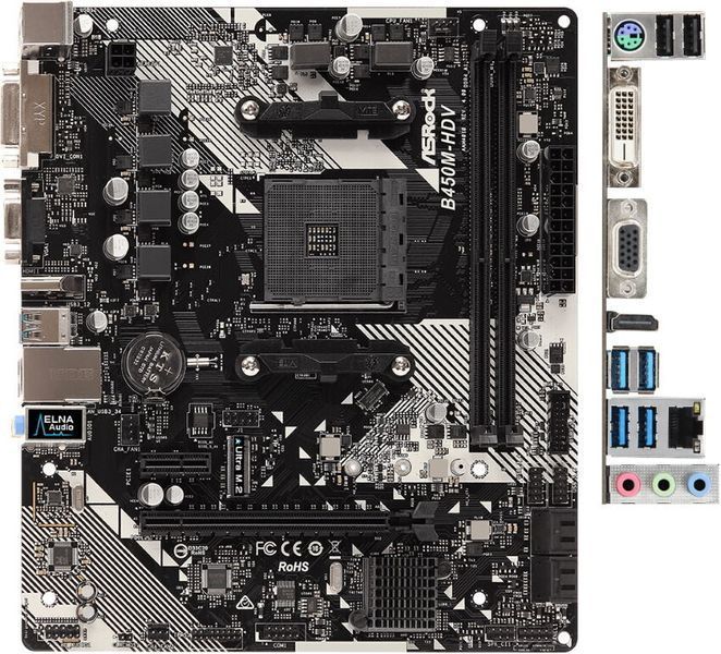 Материнська плата ASRock АМ4 (B450M-HDV R4.0) H00000174723 фото