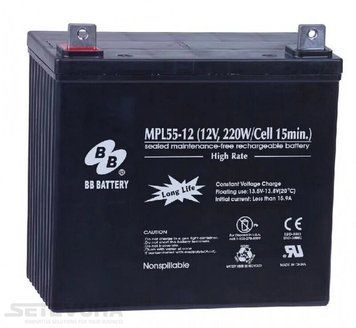 Аккумуляторная батарея B.B. Battery 55 Ач AGM 12 В (MPL55-12/UPS12200W) H00000037629 фото