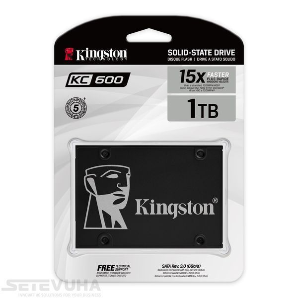SSD диск Kingston KC600 1ТБ SATA III 2.5" 3D NAND TLC (SKC600/1024G) H00000024974 фото