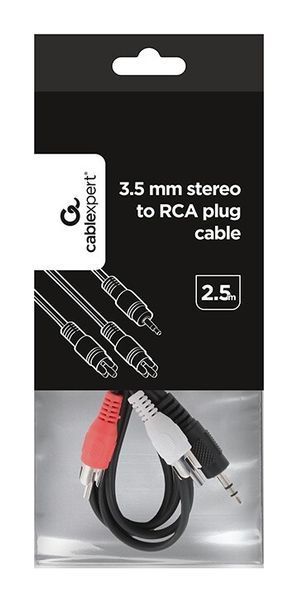 Кабель Cablexpert mini-jack 3.5 мм - 2*RCA 2.5 м (CCA-458-2.5M) H00000179951 фото