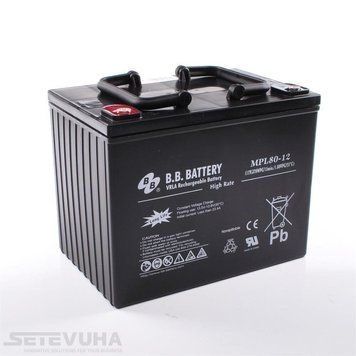 Аккумуляторная батарея B.B. Battery 80 Ач AGM 12 В (MPL80-12/UPS12320W) H00000037630 фото
