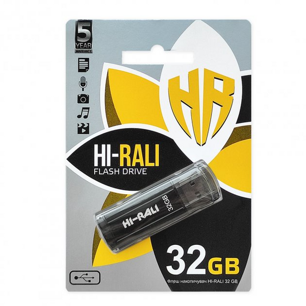 Флеш пам'ять USB Hi-Rali Stark series 32ГБ USB 2.0 (HI-32GBSTBK) H00000230810 фото