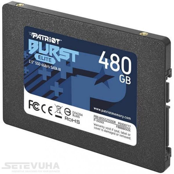 SSD диск Patriot Burst Elite 480ГБ SATA III 2.5" 3D NAND TLC (PBE480GS25SSDR) H00000040817 фото