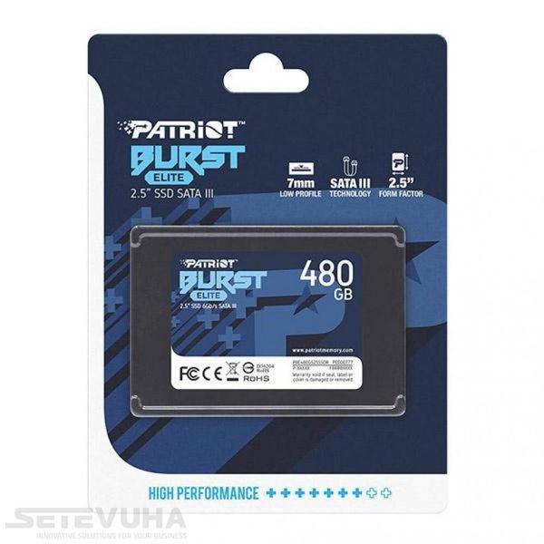 SSD диск Patriot Burst Elite 480ГБ SATA III 2.5" 3D NAND TLC (PBE480GS25SSDR) H00000040817 фото