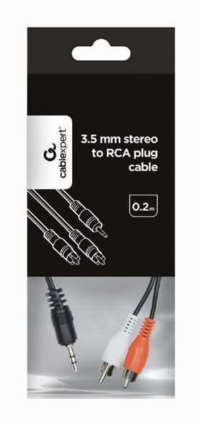 Кабель Cablexpert mini-jack 3.5 мм - 2*RCA 0.2 м (CCA-458/0.2) H00000179954 фото