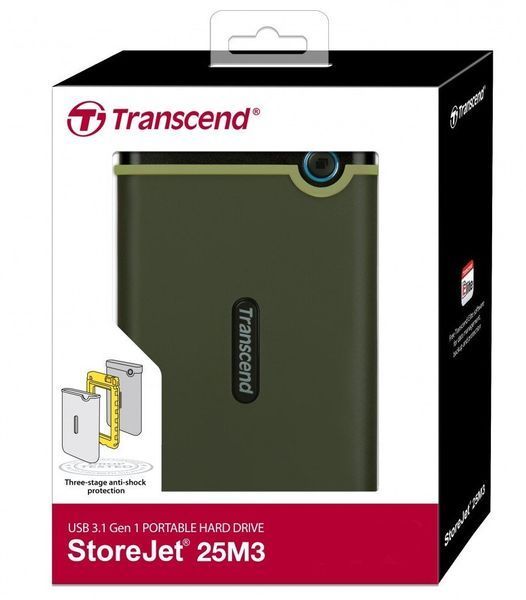 Жорсткий диск Transcend StoreJet 25M3 2.5" USB 3.1 Gen1 (Type-A) 2ТБ (TS2TSJ25M3G) H00000011940 фото