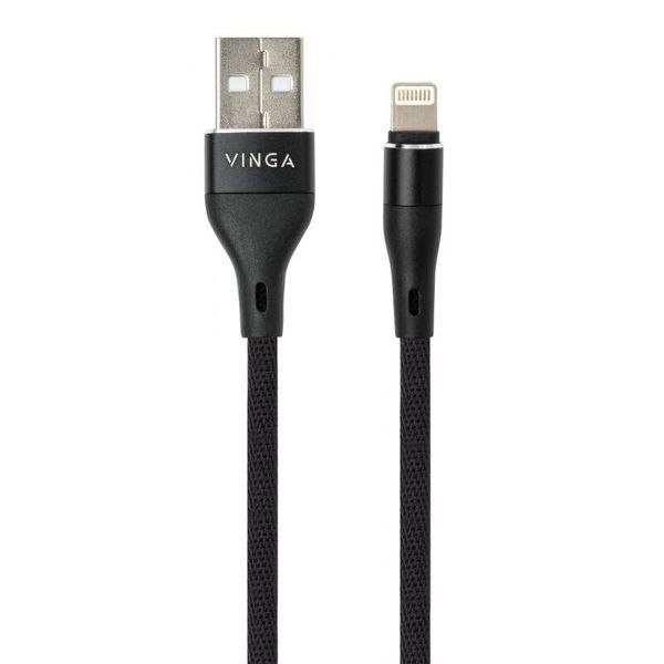Кабель Vinga USB Type A - Apple Lightning 1 м USB 2.0 (VCPDCLCANB1BK) H00000204197 фото