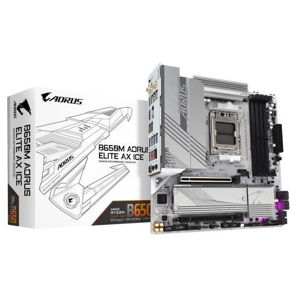 Материнська плата Gigabyte (B650M AORUS ELITE AX ICE) H00000422879 фото