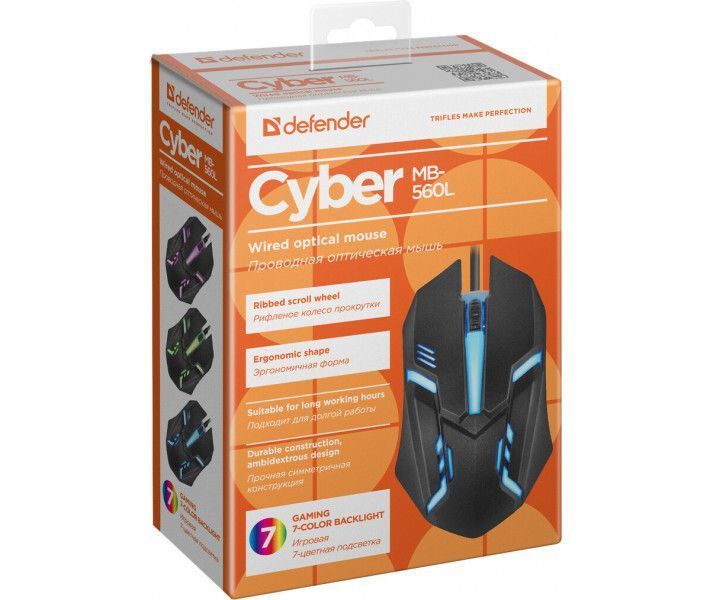 Мышь Defender Cyber MB-560L проводная игровая (52560_DEFENDER) H00000062692 фото