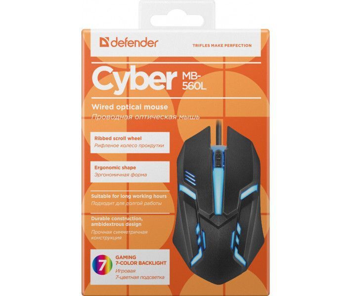 Мышь Defender Cyber MB-560L проводная игровая (52560_DEFENDER) H00000062692 фото