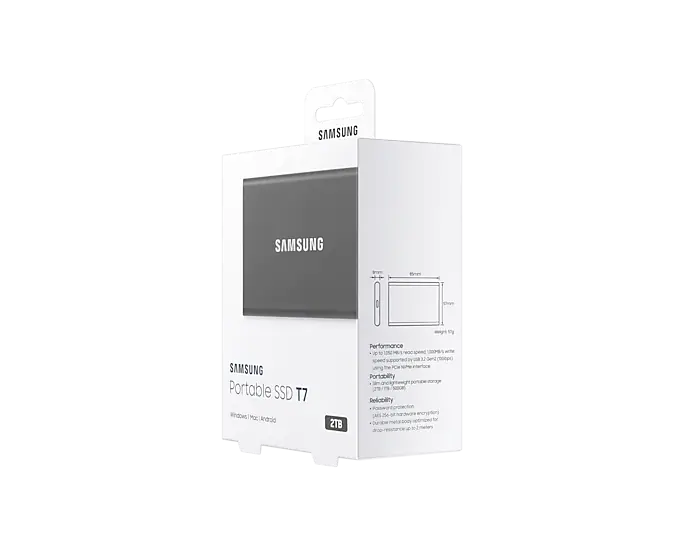 SSD диск Samsung Portable T7 2ТБ USB Type-C Portable 3D TLC (MU-PC2T0T/WW) H00000025373 фото